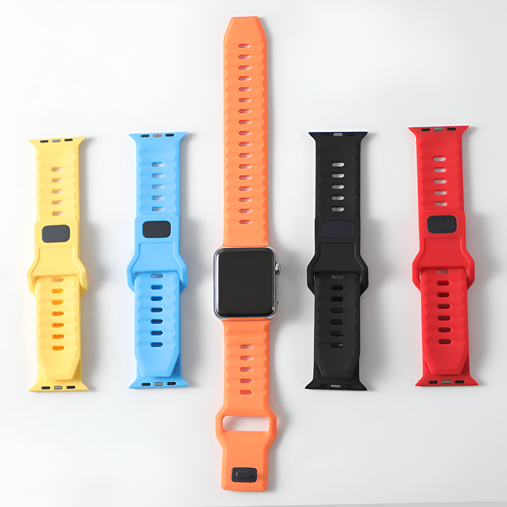 Силиконовый ремешок для Apple Watch Ultra 49mm | 45mm | 44mm | 42mm для спорта | iLoungeMax Black