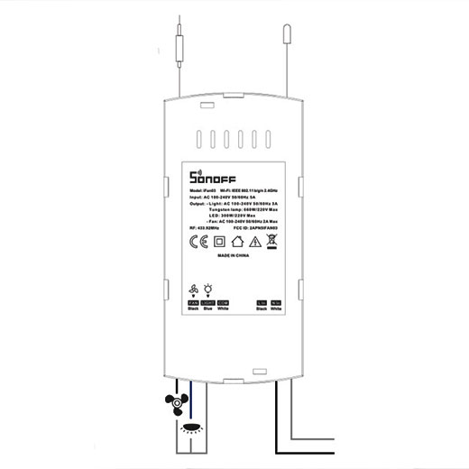 Контроллер управления скоростью вентилятора и освещением Sonoff iFan03 HomeKit