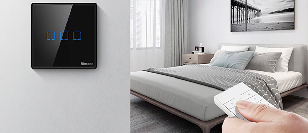 Чорний сенсорний вимикач Sonoff TX T3EU1C HomeKit