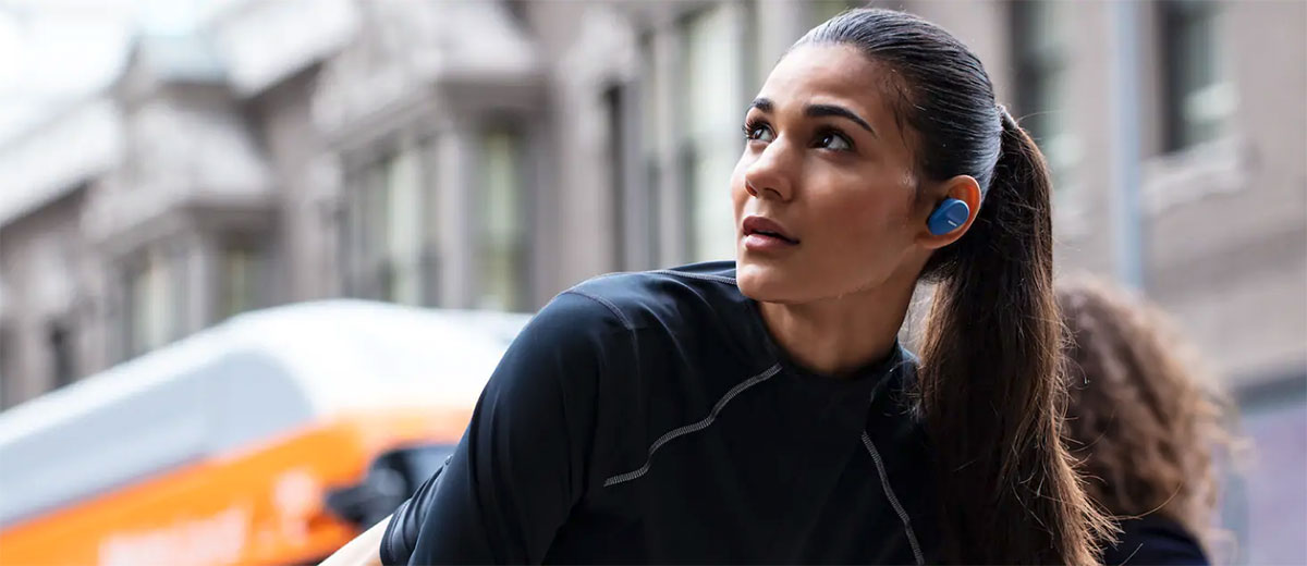 Беспроводные bluetooth наушники Sony WF-SP800N Truly Wireless Noise-Canceling Headphones for Sports Black