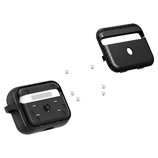 Противоударный чехол Spigen Case Mag Armor MagFit Matte Black для AirPods Pro тонкий дизайн