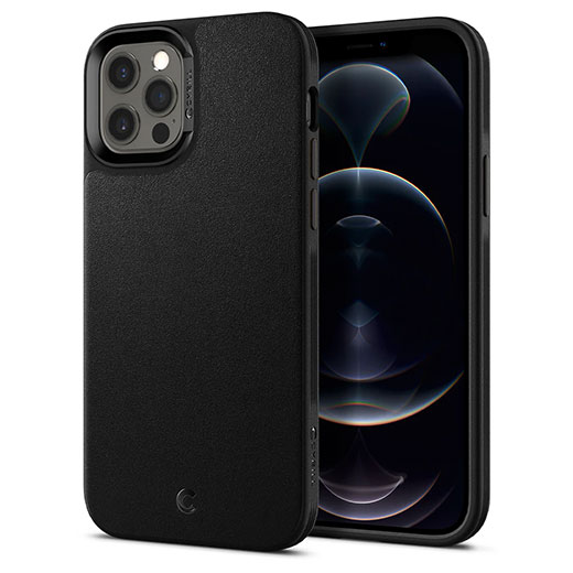 Черный кожаный чехол CYRILL Leather Brick - Black для iPhone 12 | 12 Pro