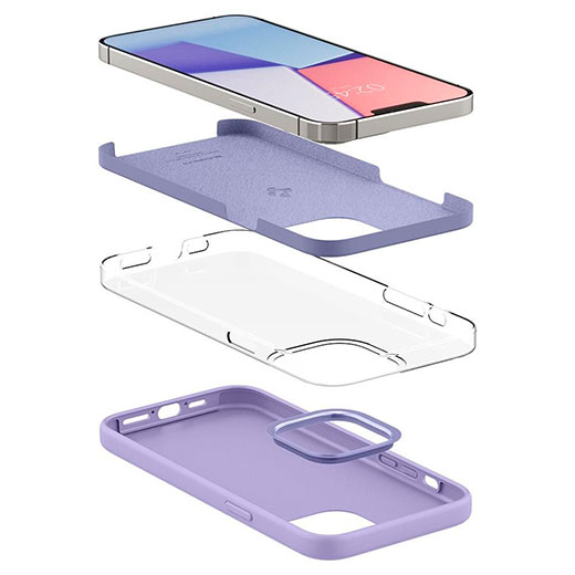 Новый силиконовый чехол-накладка Spigen Silicone Fit Purple для iPhone 13 Pro