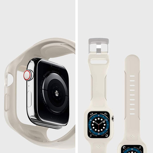 Черный противоударный чехол-ремешок Spigen Liquid Air Pro для Apple Watch 40mm SE 2 | SE | 6 | 5 | 4