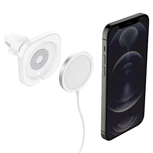 Магнитный автодержатель MagSafe Spigen MagFit White для iPhone 12 | iPhone 13 Магнитный автодержатель MagSafe Spigen MagFit White для iPhone 12 | iPhone 13