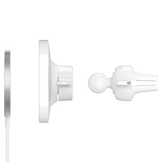 Магнитный автодержатель MagSafe Spigen MagFit White для iPhone 12 | iPhone 13 Шарнирное соединение