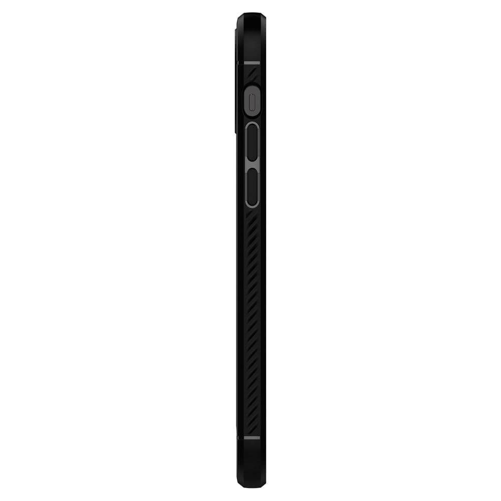 Чорний силіконовий чохол Spigen Rugged Armor для iPhone 12