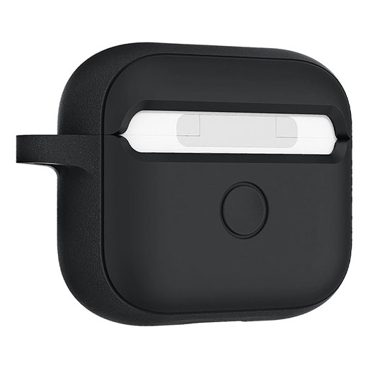 Силиконовый чехол с карабином Spigen Silicone Fit Black для AirPods 3 цена