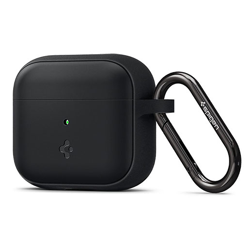 Силиконовый чехол с карабином Spigen Silicone Fit Black для AirPods 3 обзор