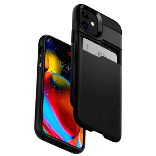 Чохол з відділенням для карт Spigen Slim Armor CS Black для iPhone 12 mini