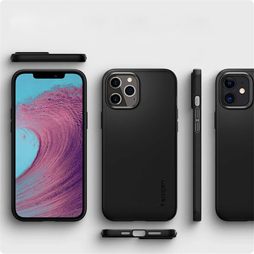 Черный защитный чехол Spigen Thin Fit для iPhone 12