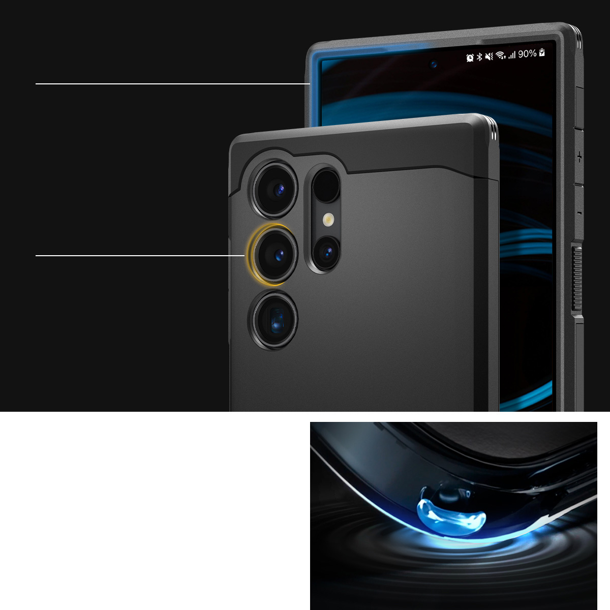 Легкий та надійний чохол від бренду Spigen серії Tough Armor для Galaxy S24 Ultra