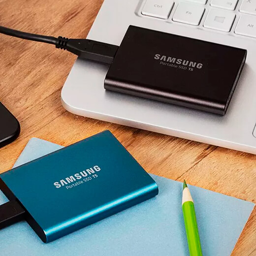 Внешний портативный SSD диск Samsung T5 500GB первоначальная настройка