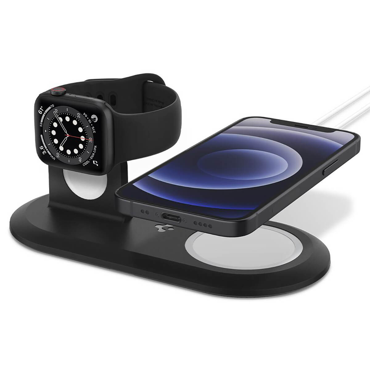 Держатель Spigen Mag Fit Duo для MagSafe Charger Pad | Apple Watch Magnetic Charger