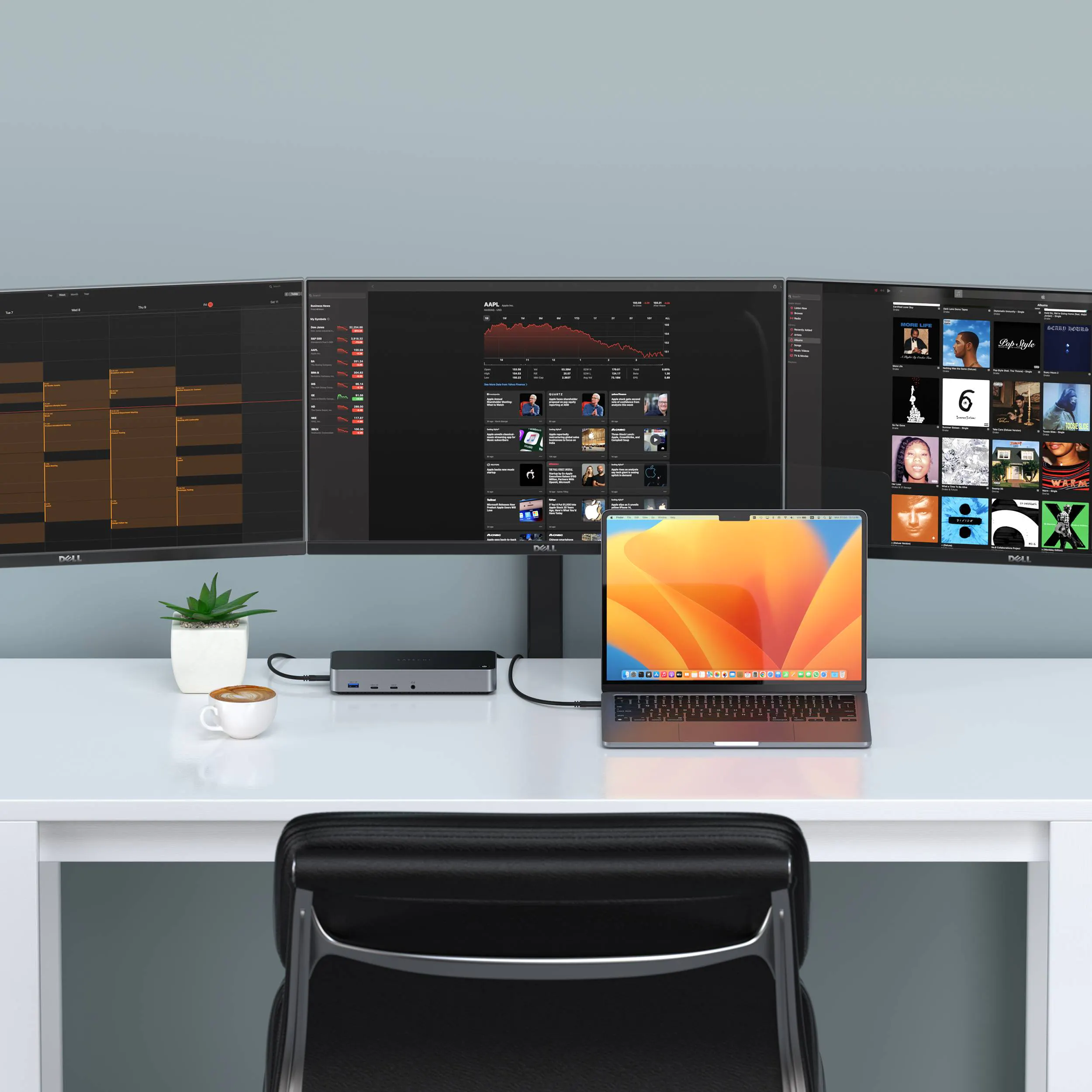 Док-станция 13-в-1 USB-C Satechi Triple 4K Docking Station с поддержкой 3 мониторов 4K портами 100W PD, 2 DisplayPort, 3 HDMI, 4 USB-C, USB-A, Gigabit Ethernet, Audio Jack для iPad | MacBook | Windows