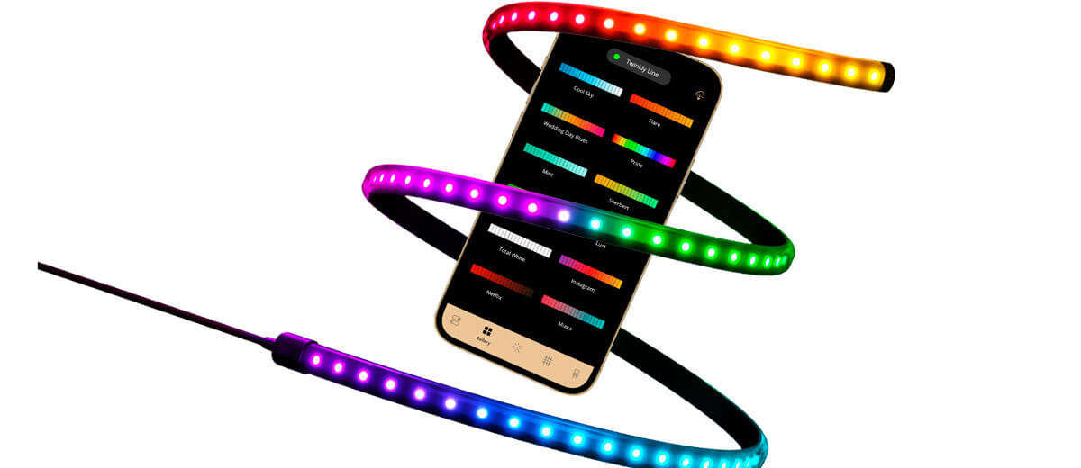Купити світлодіодну гірлянду Twinkly Line Gen II RGB 100 (1.5m) Apple HomeKit