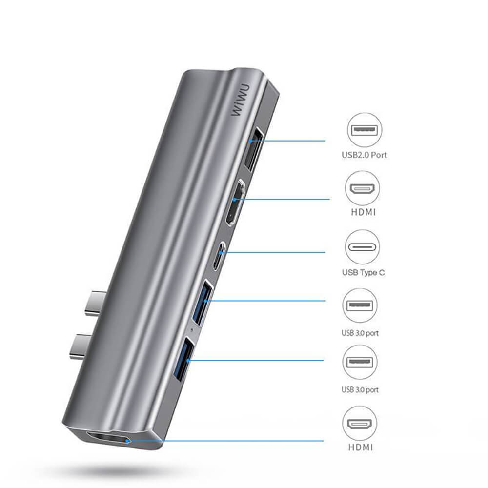 Хаб USB-C для MacBook Pro /Air Wiwu T9 8 в 2 