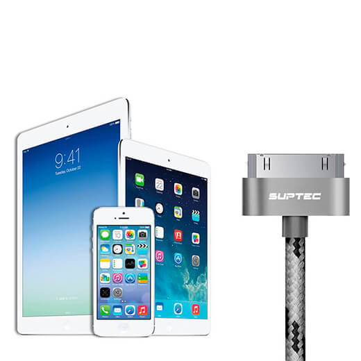 Зарядный кабель iLoungeMax Suptec 30-pin to USB Type-A Silver для iPhone 4 | 4S | iPad 3 | 2 | iPod (1m.) купить