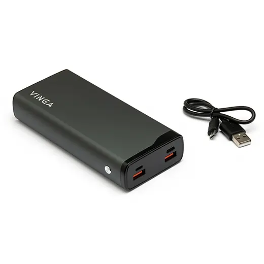 Повербанк Vinga 20000 mAh QC3.0+PD 3 Ports LCD Metal