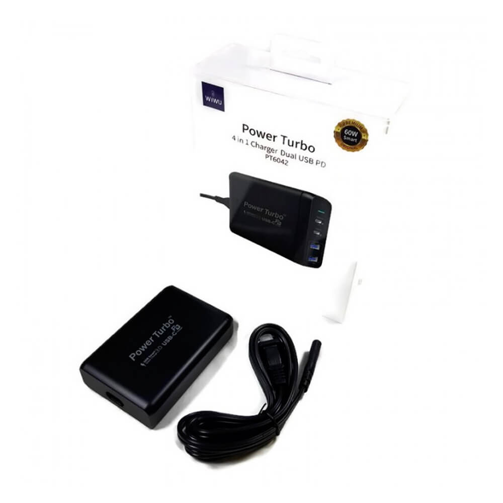 Швидке зарядний пристрій WIWU Power Turbo 4 in 1 Black 75W
