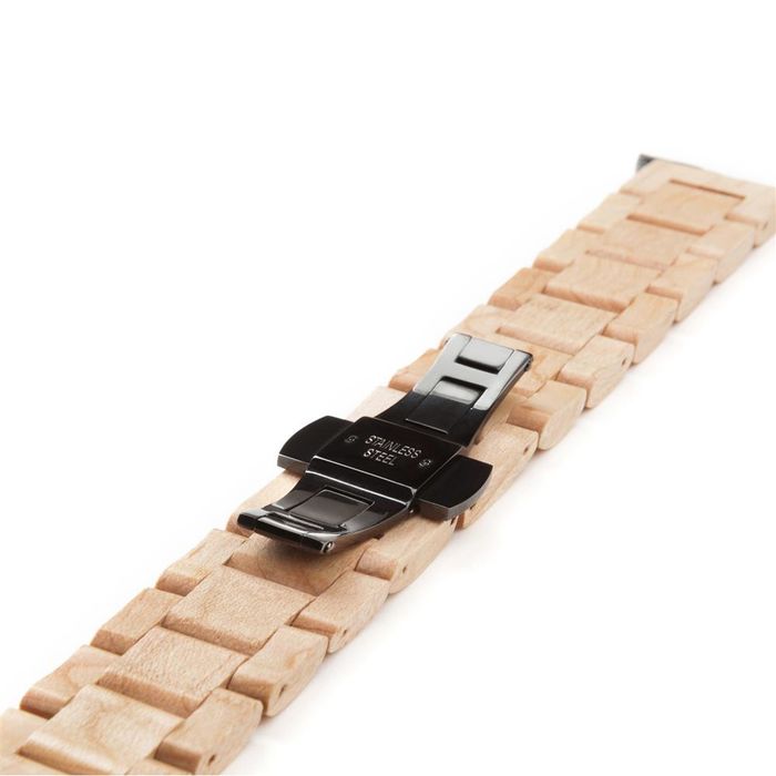 Деревянный ремешок Woodacessories Ecostrap Maple/Silver для Apple Watch 42/44mm Series 1/2/3/4/5