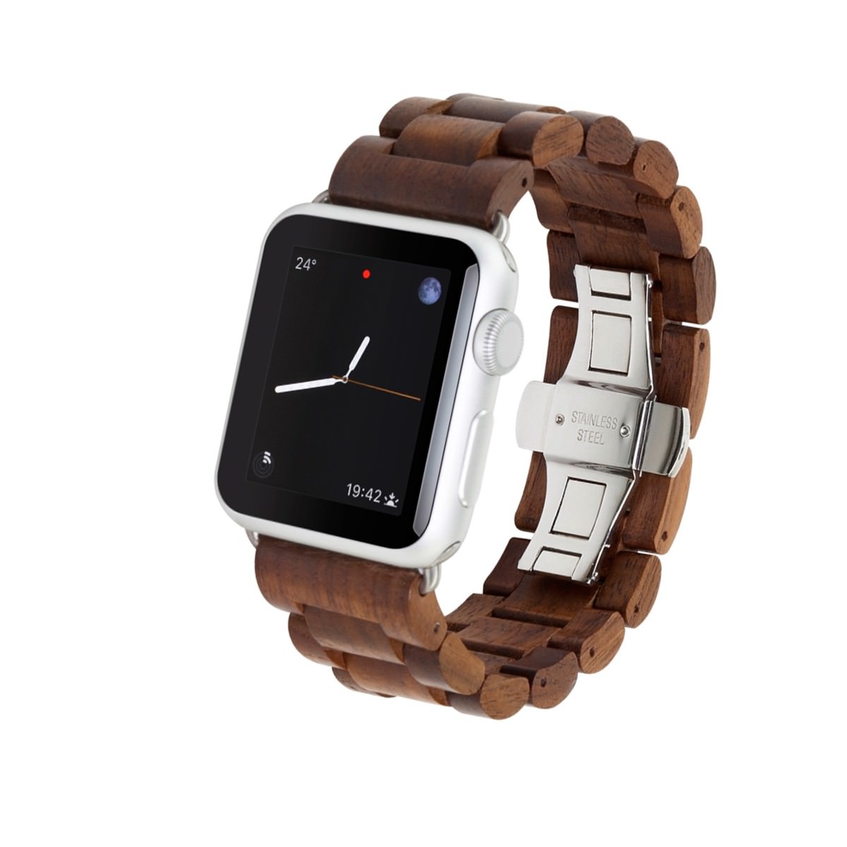 Деревянный ремешок Woodacessories Ecostrap Maple/Silver для Apple Watch 42/44mm Series 1/2/3/4/5