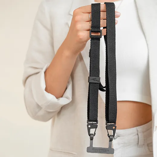 Еко-чохол з ремінцем Woodcessories Case with Strap Black для iPhone 14 | 13 купити