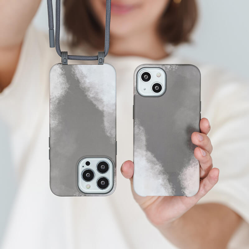 Цена эко-чехла с ремешком Woodcessories Crossbody Change Case Batic Anthracite Grey для iPhone 13