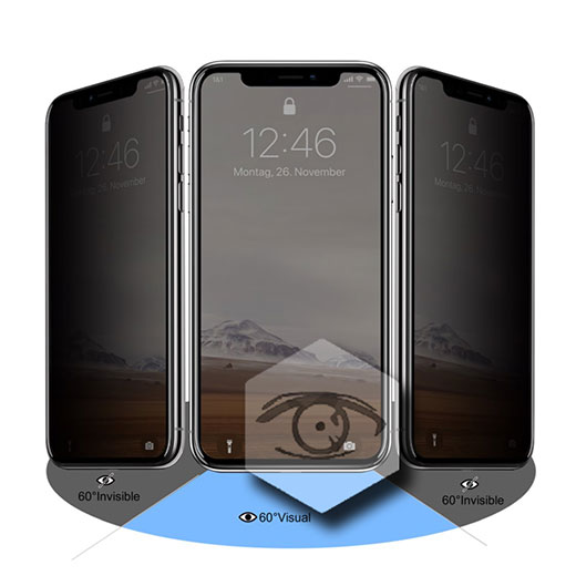Защитное стекло антишпион Woodcessories Premium 3D Privacy Filter для iPhone 12 mini