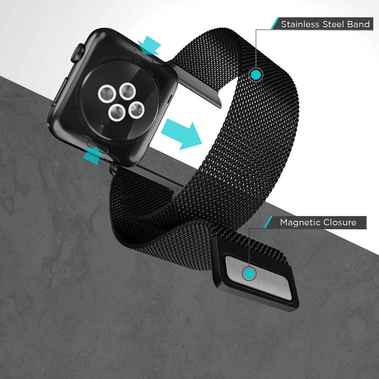 Ремешок X-Doria Mesh Black для Apple Watch 42mm/44mm Series SE/6/5/4/3/2/1