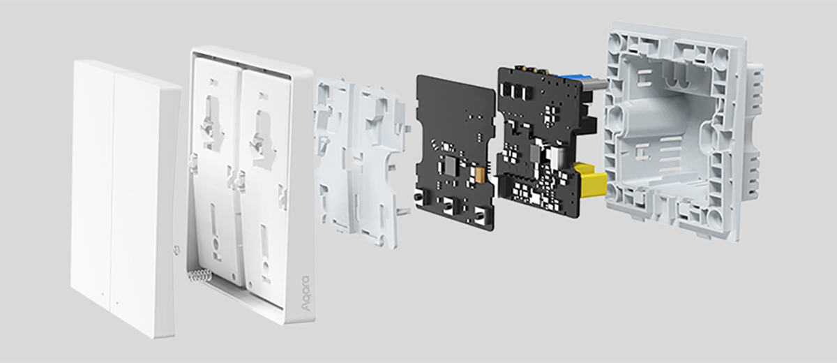 Умный выключатель с нулевой линией Xiaomi Aqara Smart Wall Switch D1 (двойной) Apple HomeKit