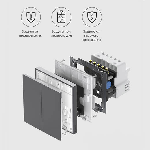 Умный дистанционный выключатель Xiaomi Aqara Smart Wall Switch H1 Pro One Gang (одинарный) Apple HomeKit