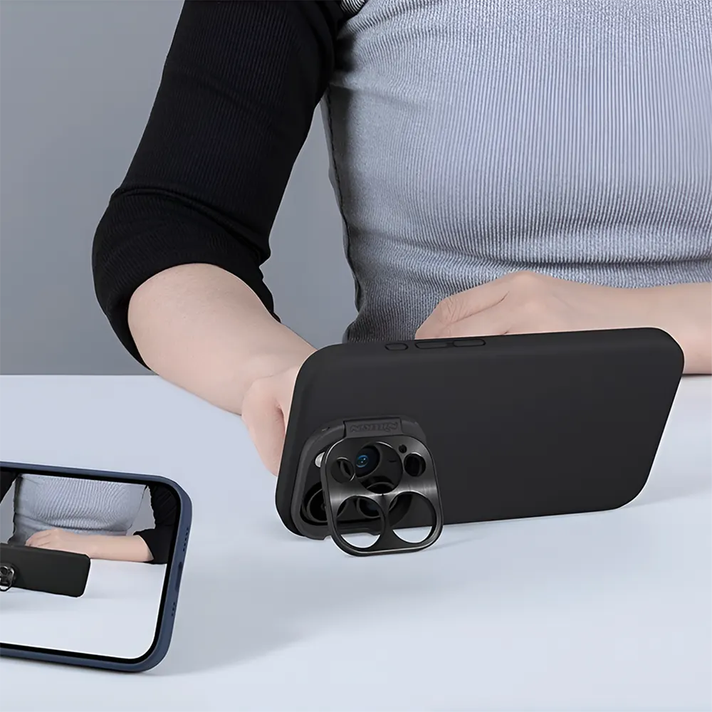 Защитный чехол с подставкой Nillkin Lens Wing Magnetic Black для iPhone 15 Pro