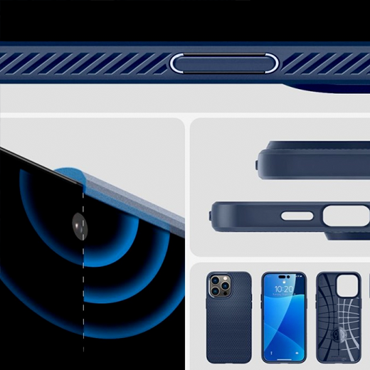 Защитный чехол Spigen для iPhone 14 Pro Max Liquid Air Navy Blue
